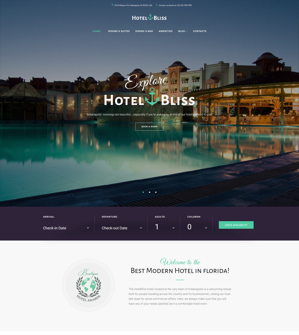 HotelBliss - Spa & Resort Hotel WordPress Theme