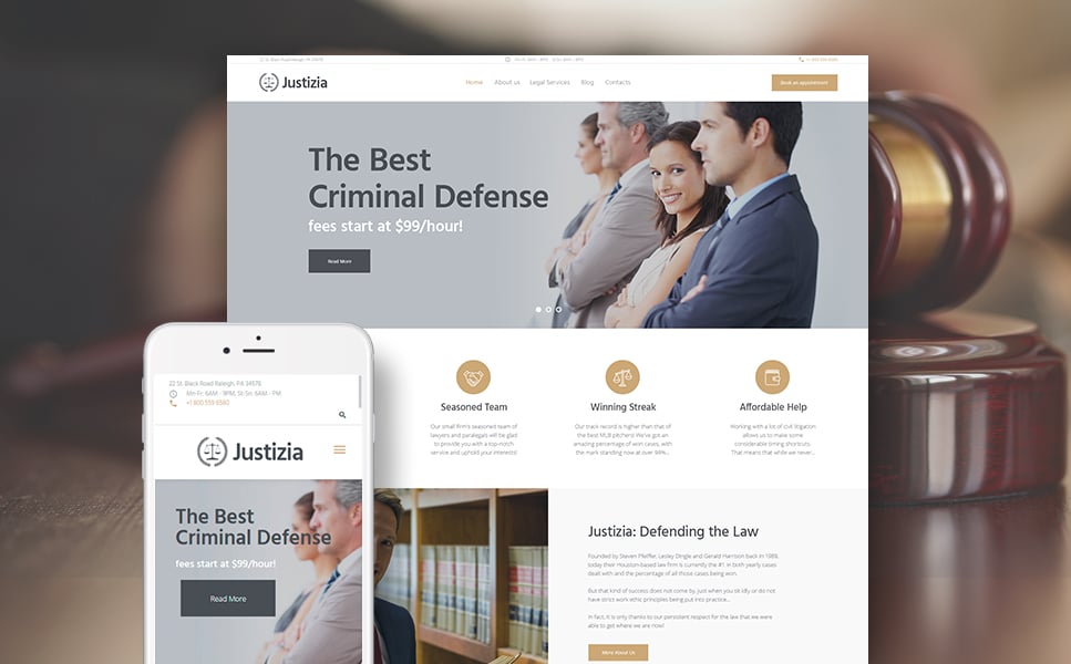 Justizia - Lawyer Services Responsive WordPress Theme