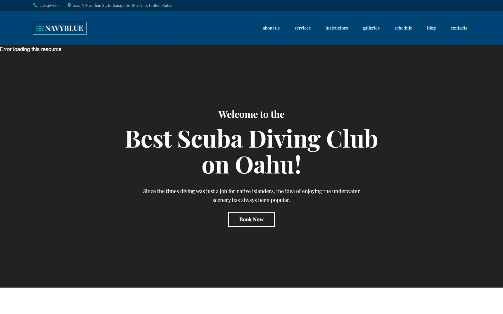 "NavyBlue - Scuba Diving Club Responsive" - адаптивний WordPress шаблон №62484