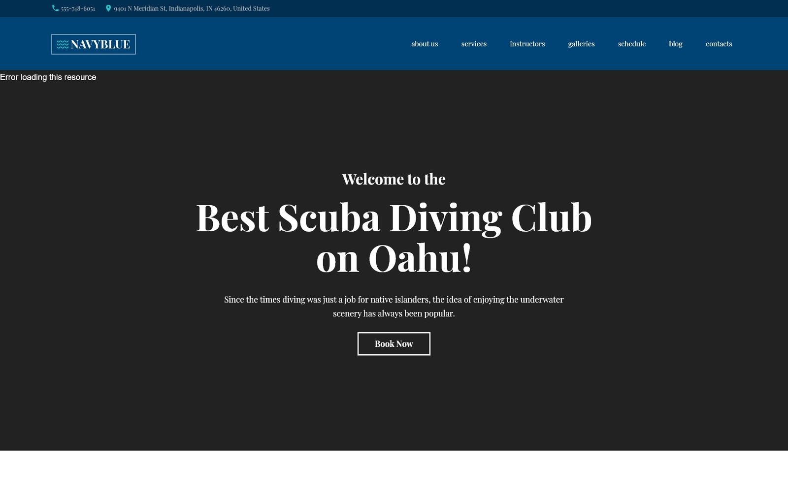 Responsivt NavyBlue - Scuba Diving Club Responsive WordPress-tema #62484