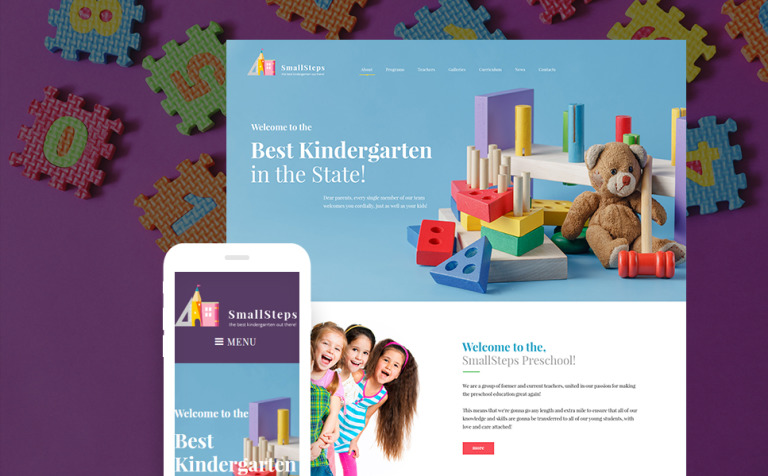 SmallSteps - Kindergarten Responsive Parallax WordPress Theme Big Screenshot SmallSteps - Kindergarten Responsive WordPress Theme New Screenshots BIG
