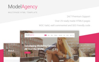 Urban Fashion Girls - Model Agency Multipage Website Template