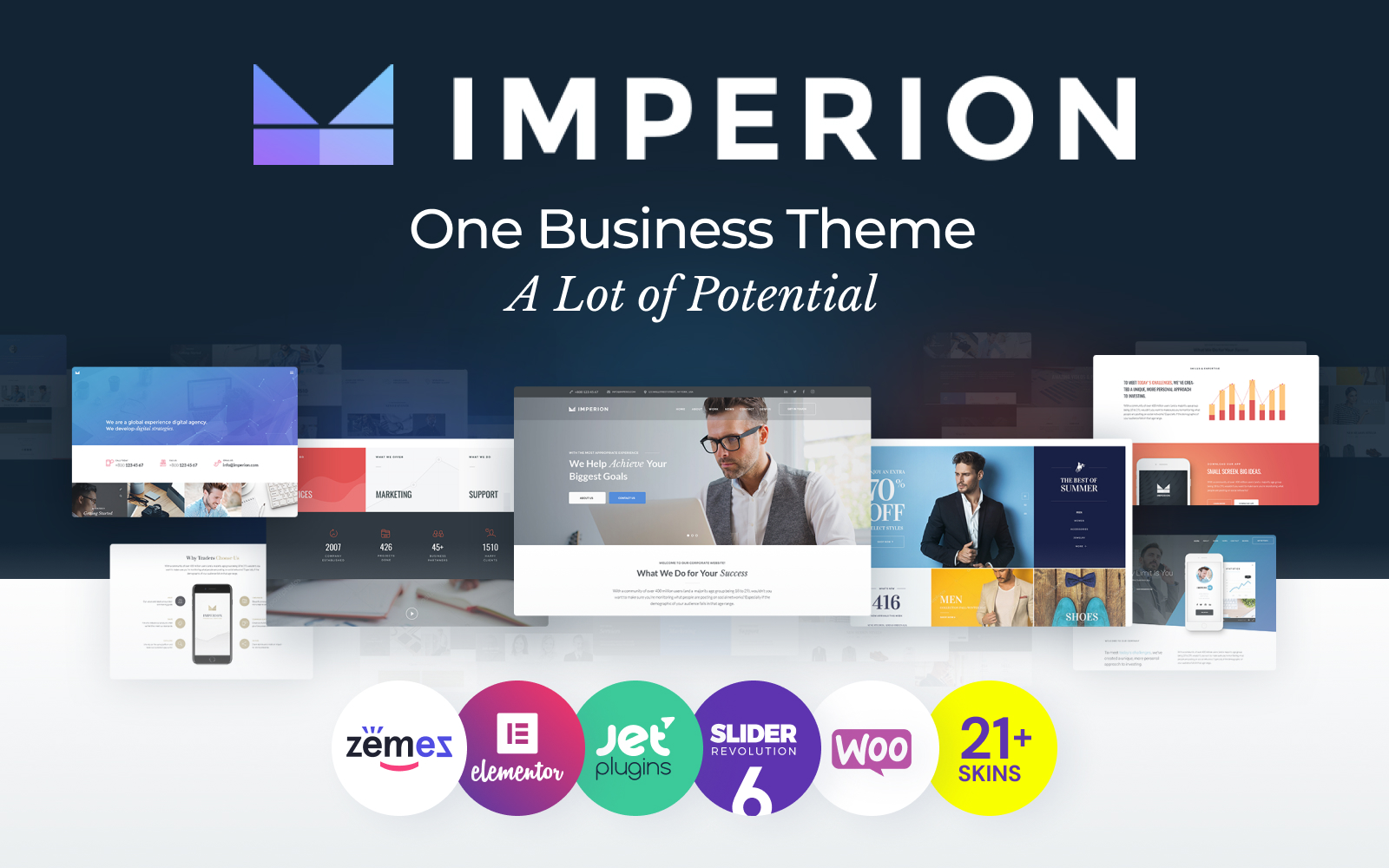 "Imperion - Multipurpose Corporate" Responsive WordPress thema №62626