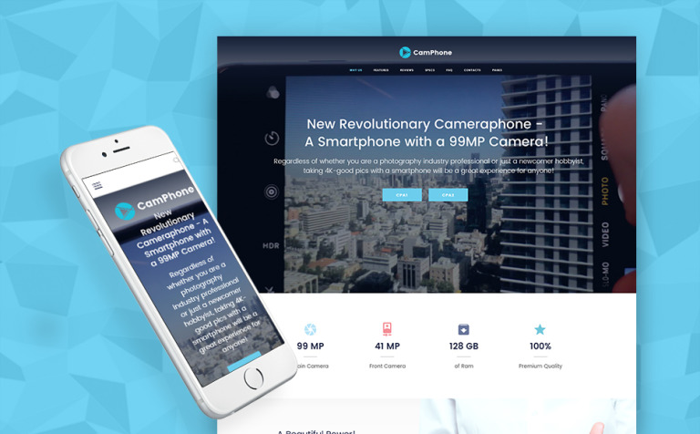 CamPhone - Smartphone Responsive One Page Responsive WordPress Theme Big Screenshot CamPhone - Smartphone Responsive One Page WordPress Theme New Screenshots BIG