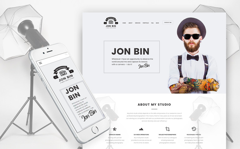 One Page Freelancer Photographer Portfolio WPML ready WordPress Template Big Screenshot One Page Freelancer Photographer Portfolio WordPress Theme New Screenshots BIG