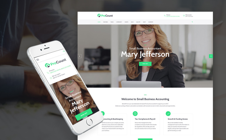 ProCount - Accountant & Financial Business WPML ready WordPress Template Big Screenshot ProCount - Accountant & Financial Business WordPress Theme New Screenshots BIG