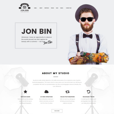Responsive WordPress thema over Fotograaf portfolio #63397