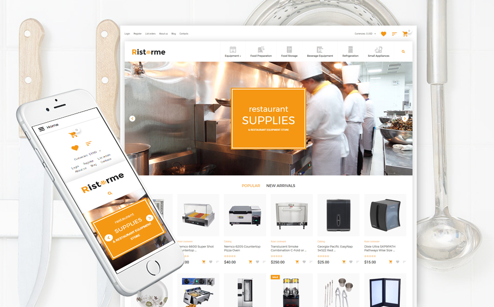 Restaurant Supplies VirtueMart Template New Screenshots BIG