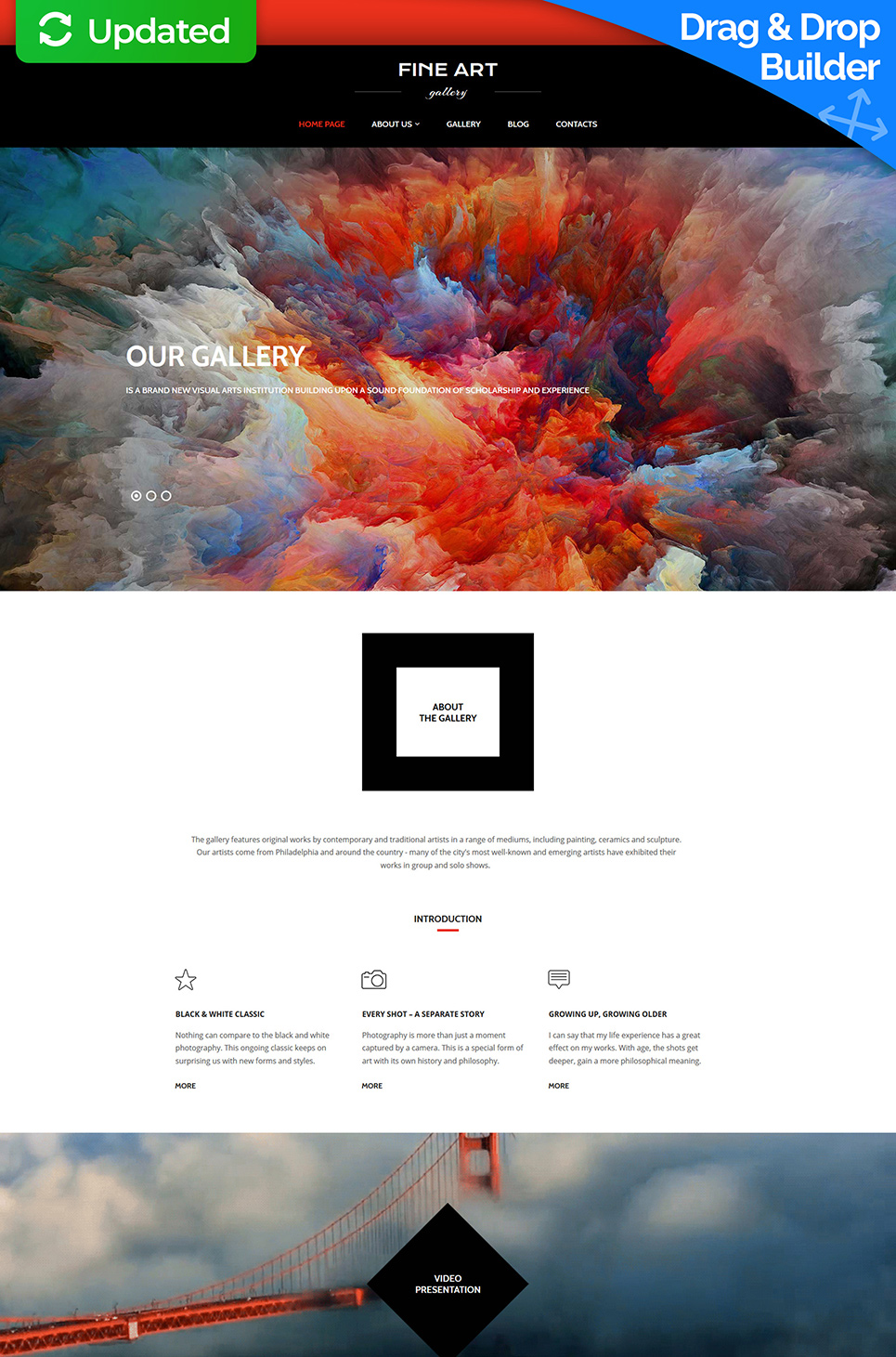 Art Gallery Responsive Moto CMS 3 Template New Screenshots BIG