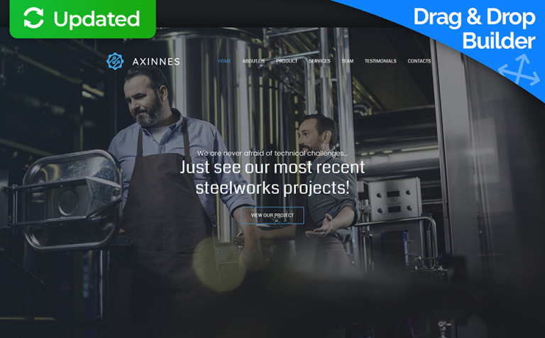 Axinnes - Steel Industrial Responsive Moto CMS 3 Template Big Screenshot Axinnes - Steel Industrial Moto CMS 3 Template New Screenshots BIG