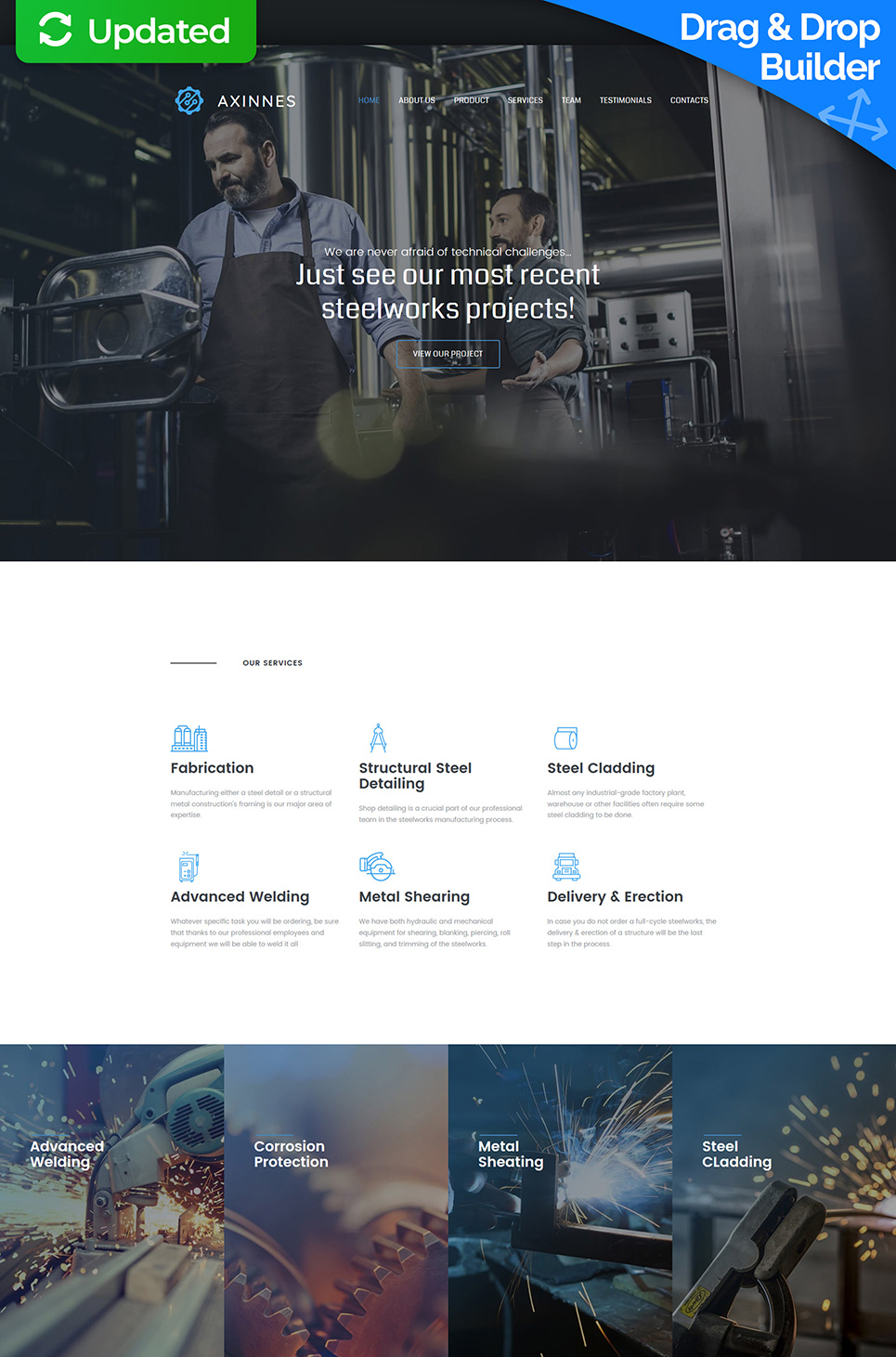 Axinnes - Steel Industrial Premium Moto CMS 3 Template New Screenshots BIG