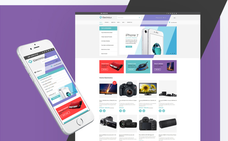 Electronics Store Bootstrap Shopify Template Big Screenshot Electronics Store Responsive Shopify Theme New Screenshots BIG