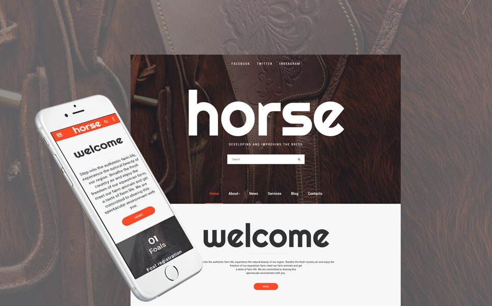 Horse - Horse Farm Animals Website Template New Screenshots BIG