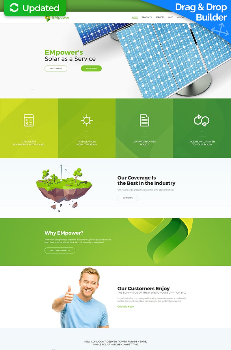 Responsive Moto CMS 3 Template over Zonne-energie №63485 - screenshot