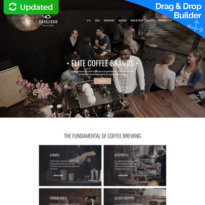 Responsives Moto CMS 3 Template für Kaffeeshop #63465