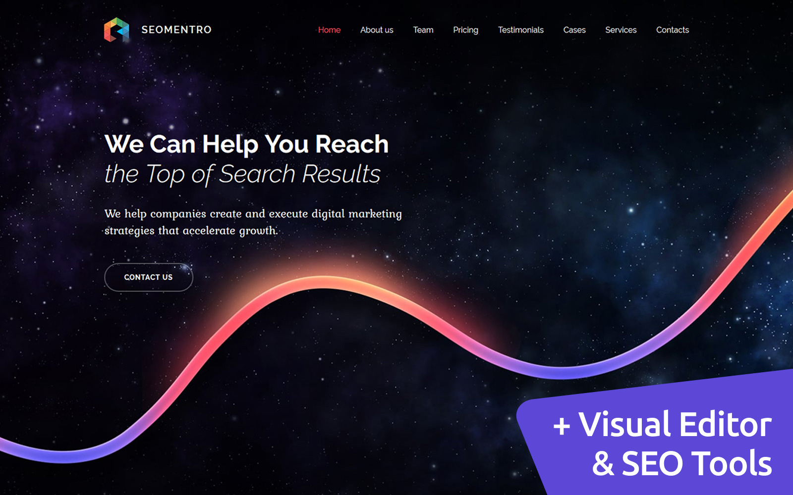 "Seomentro - SEO & Digital Marketing Agency Moto CMS 3 Template" Responsive Moto CMS 3 Template №63461