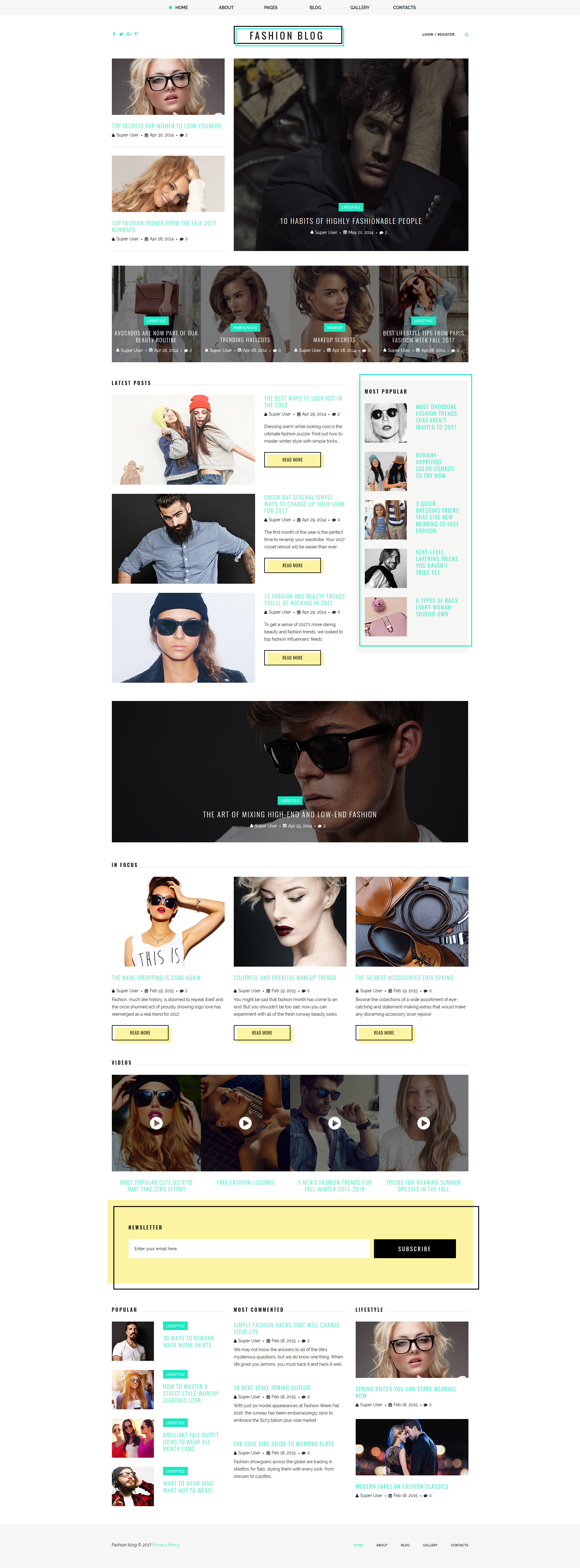 Thème Joomla adaptatif pour fashion blog #63409