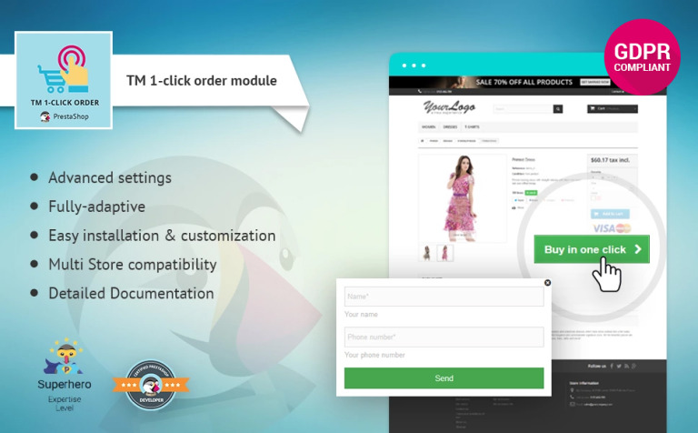 TM 1-click order PrestaShop Module Theme Big Screenshot TM 1-click order PrestaShop Module New Screenshots BIG