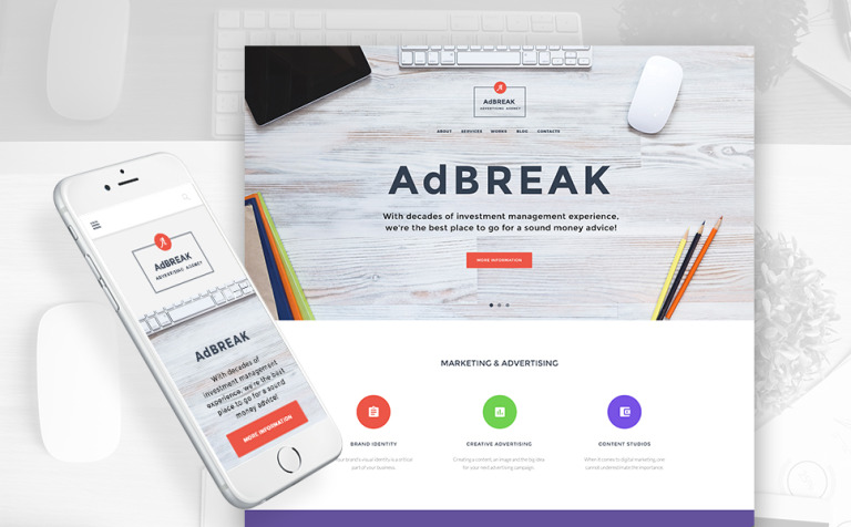 AdBreak - Advertising Company Parallax WordPress Theme Big Screenshot AdBreak - Advertising Company WordPress Theme New Screenshots BIG