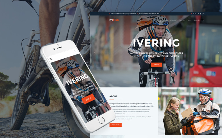 Bike Courier & Package Delivery Responsive WordPress Theme Big Screenshot Bike Courier & Package Delivery WordPress Theme New Screenshots BIG