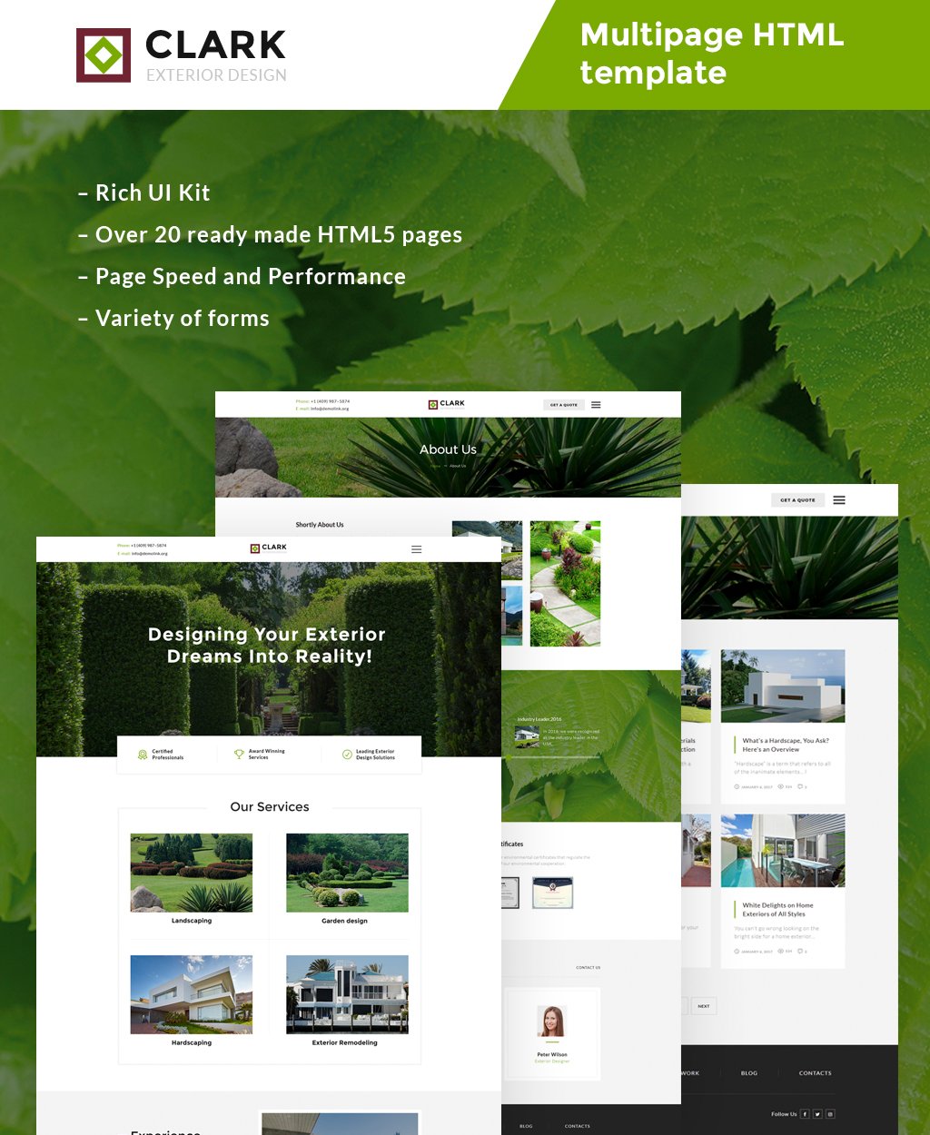 Clark Exterior Design Responsive Website Template Clark Exterior Design Responsive Website Template