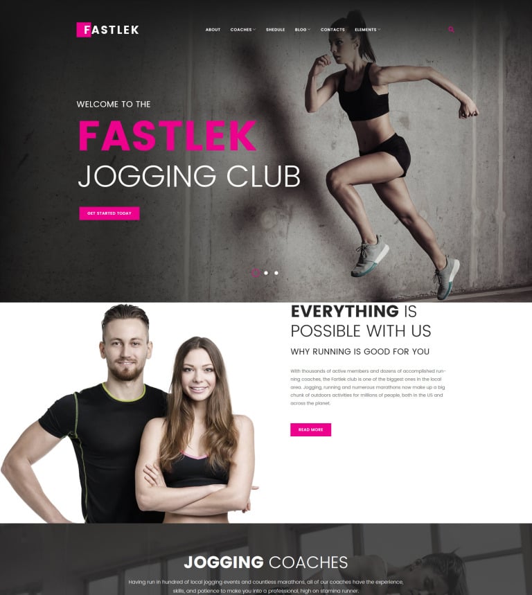 Fastlek - Running Club & Coaching WordPress Theme