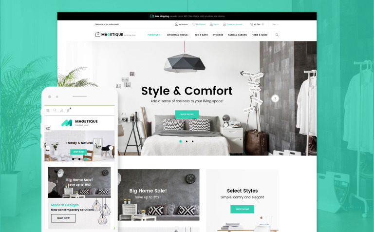 Magetique - Modern Furniture Responsive Magento Theme Big Screenshot Magetique - Modern Furniture Magento Theme New Screenshots BIG