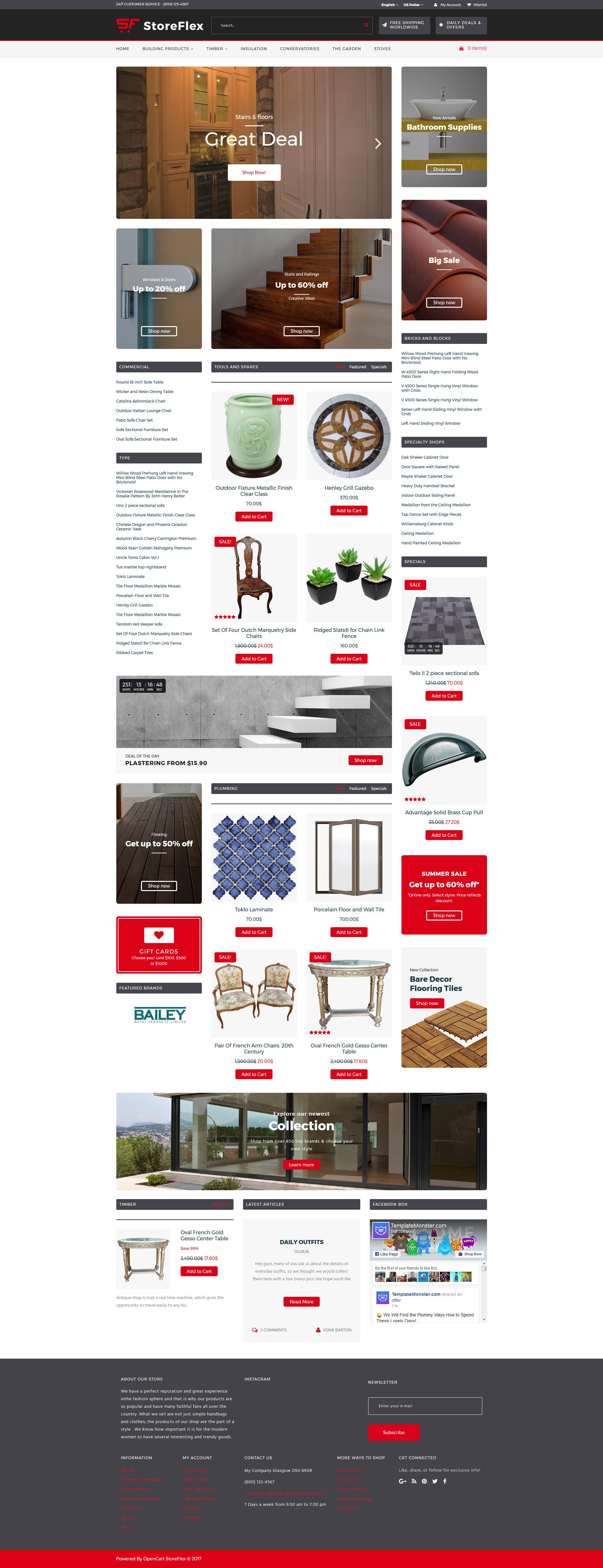 OpenCart Vorlage namens "StoreFlex - Building Materials Responsive" #63567 - Screenshot