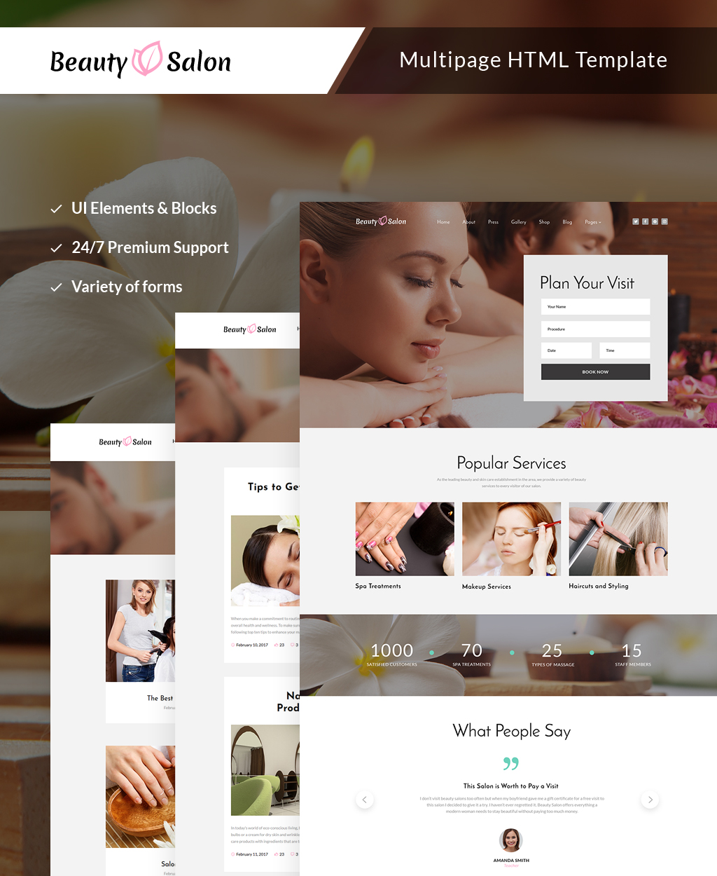 Plantilla Web "Beauty Salon Responsive Multipage" #63505