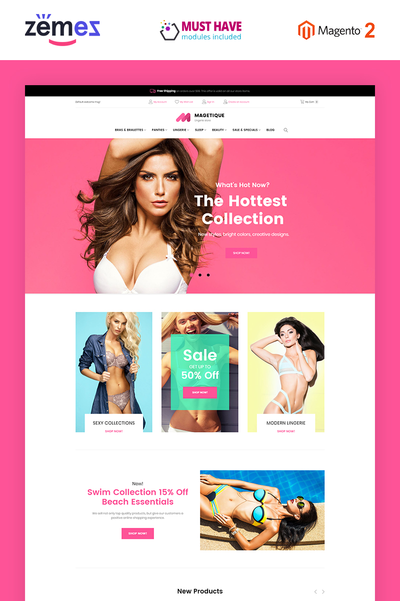 Responsive Magetique - Lingerie Magento #63516 - Ekran resmi