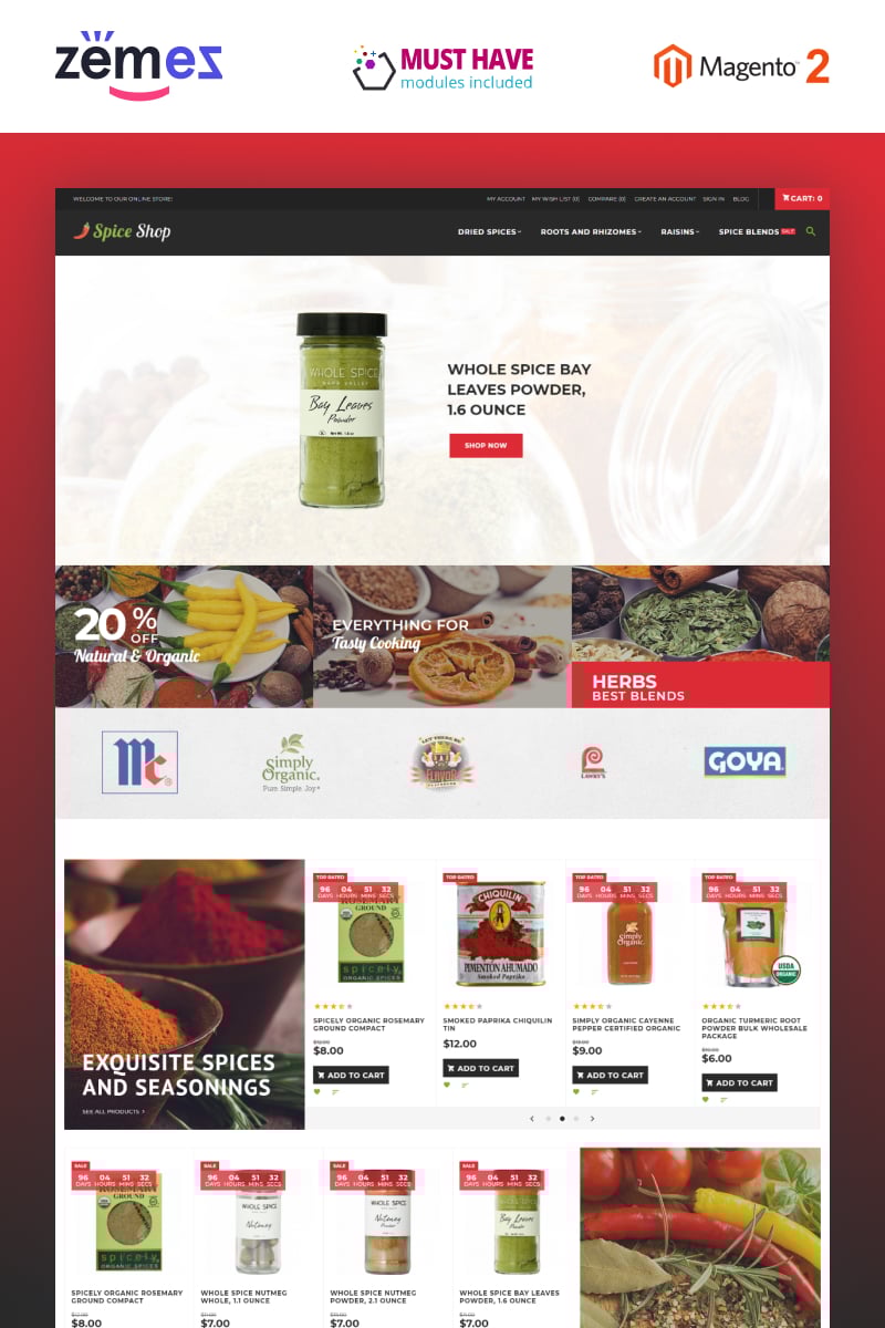 Responsive Spices Store - Spices Bootstrap Template Magento #63588 - Ekran resmi
