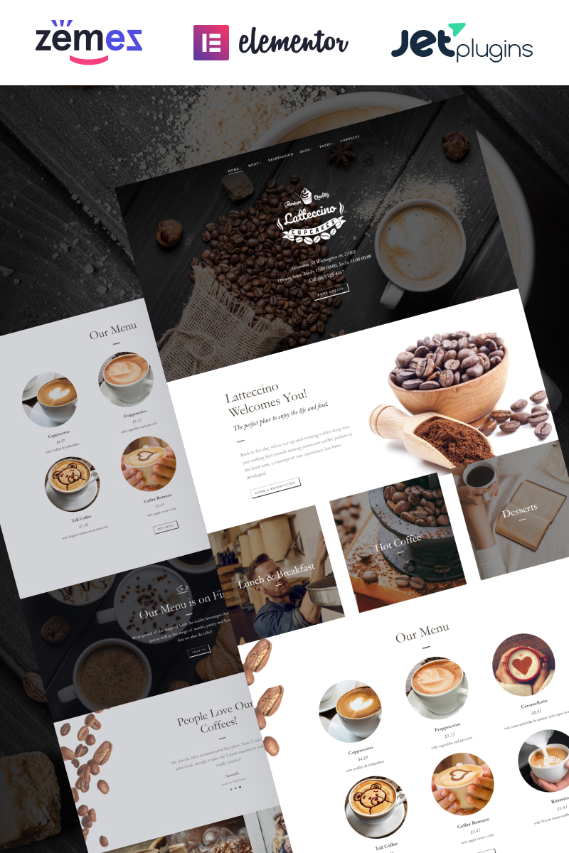 Reszponzív Latteccino - Coffee Shop WordPress sablon 63569