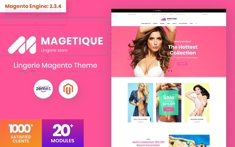 Reszponzív Magetique - Lingerie Magento sablon 63516