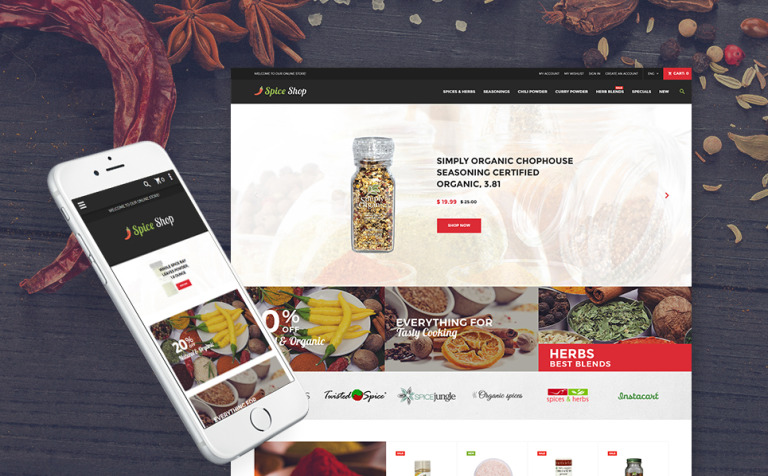 Spice Shop - Seasonings and Herbs Store Responsive Responsive Magento Theme Big Screenshot Spice Shop - Seasonings and Herbs Store Responsive Magento Theme New Screenshots BIG