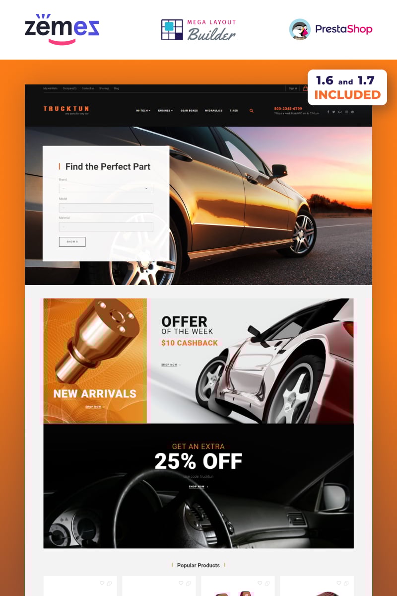Tema De PrestaShop "Trucktun" #63543