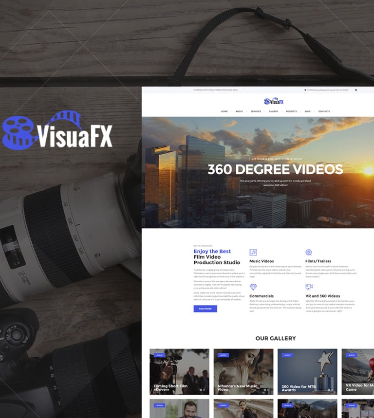 VisuaFX - Film Video Production Studio Responsive WordPress Theme