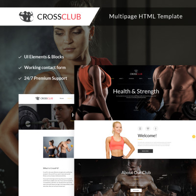 Responsive Website Vorlage für Fitness 