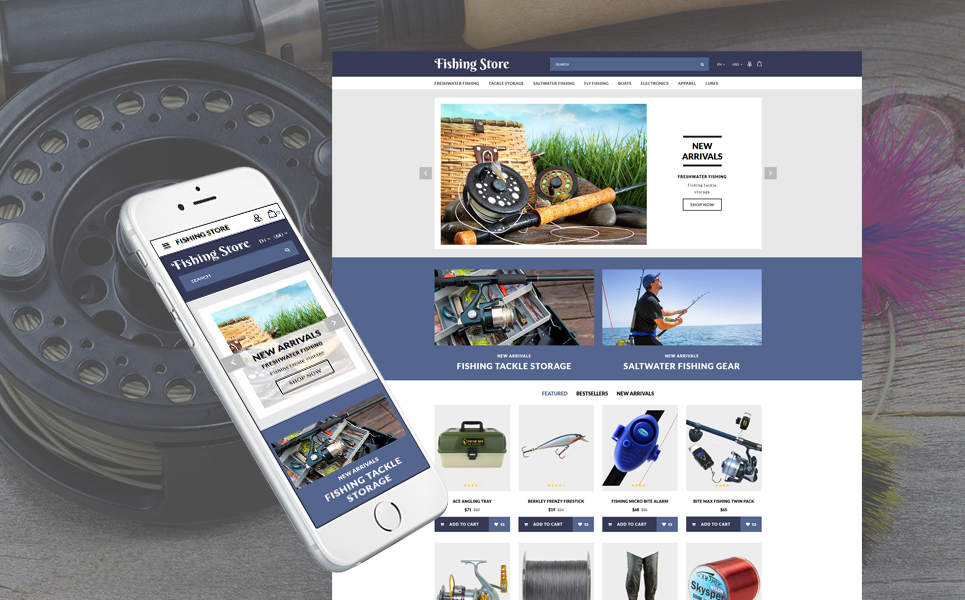 Fishing Responsive OpenCart Template New Screenshots BIG