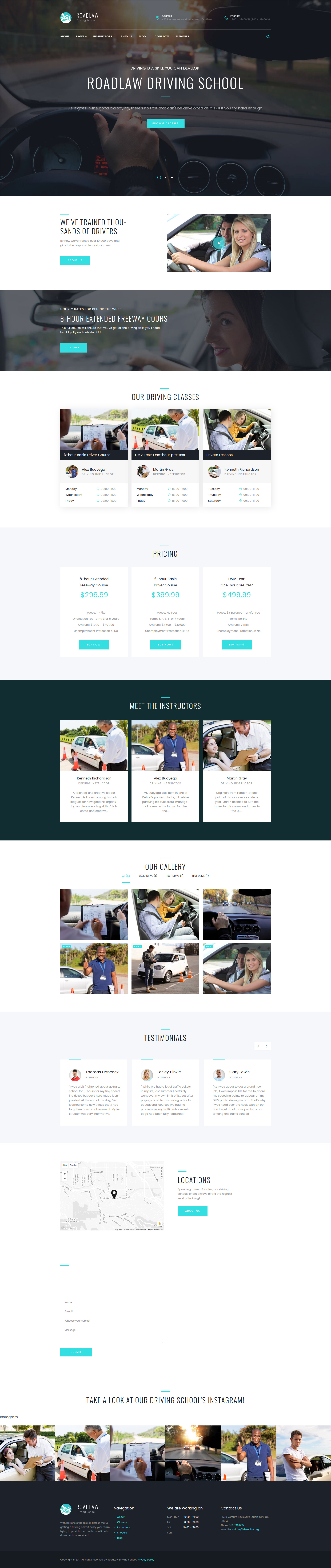 "RoadLaw - Driving School Responsive WordPress Theme" 响应式WordPress模板 #63631