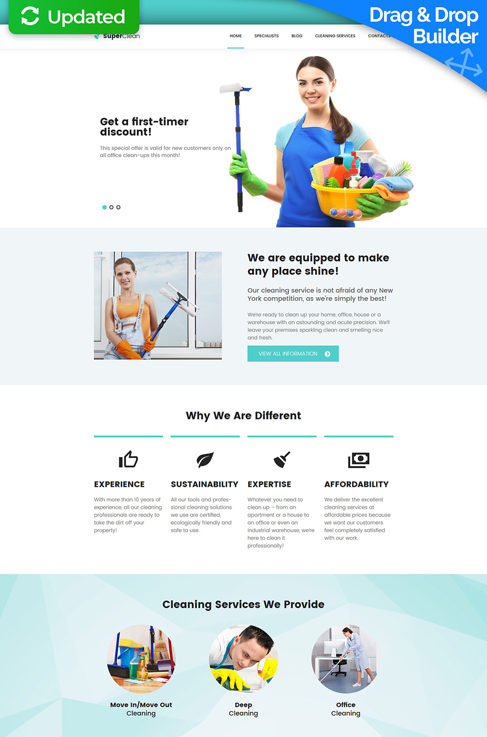 Cleaning Responsive Moto CMS 3 Template New Screenshots BIG