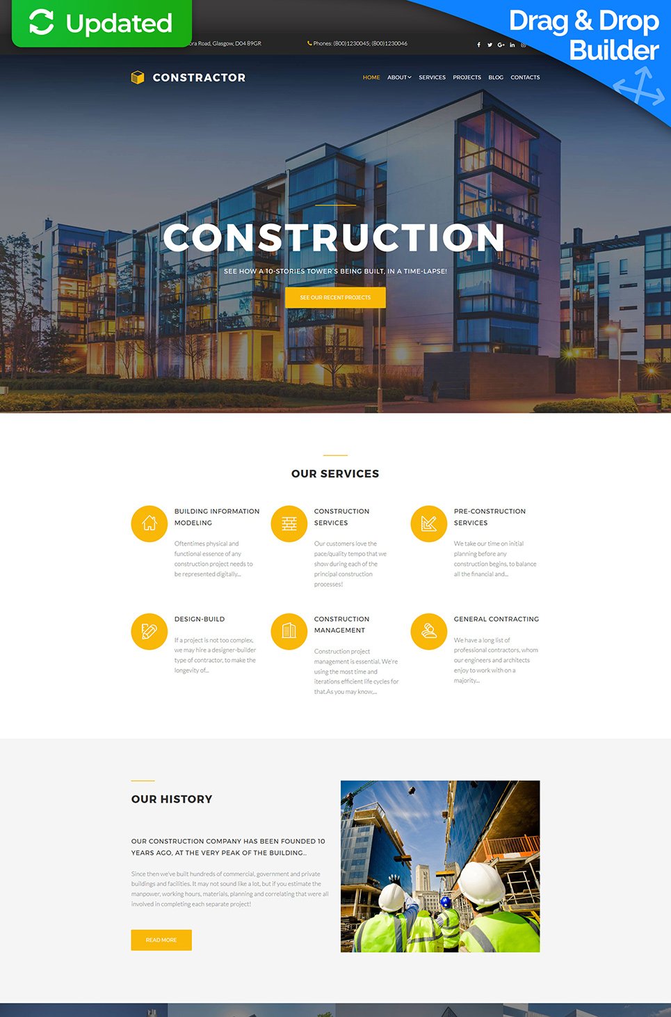 Construction Company Responsive Moto CMS 3 Template New Screenshots BIG