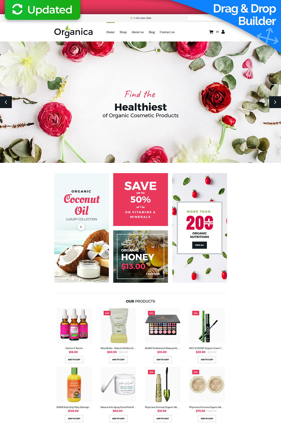 Cosmetics Store Responsive MotoCMS Ecommerce Template #63725