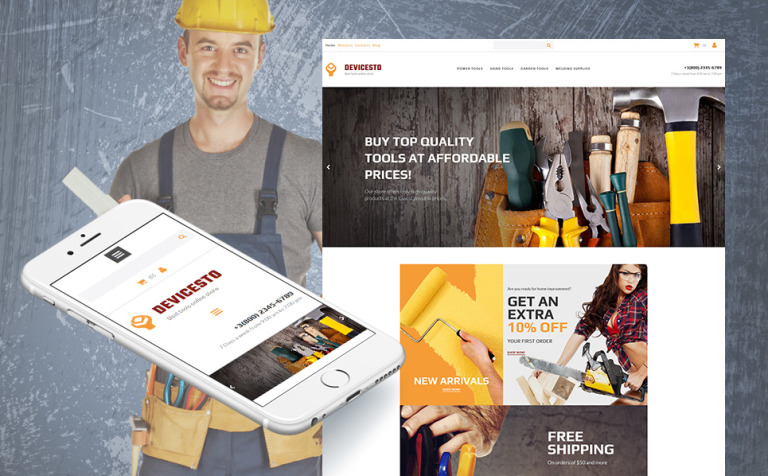 Devicesto - Tools and Supplies Shop Responsive MotoCMS Ecommerce Template Big Screenshot Devicesto - Tools and Supplies Shop MotoCMS Ecommerce Template New Screenshots BIG