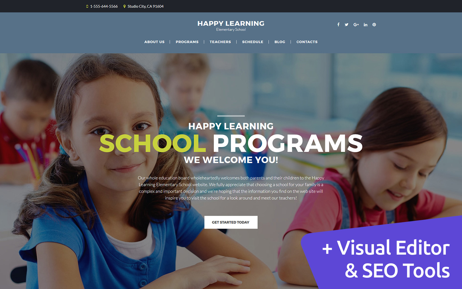 Elementary School Moto CMS 3 Template - screenshot