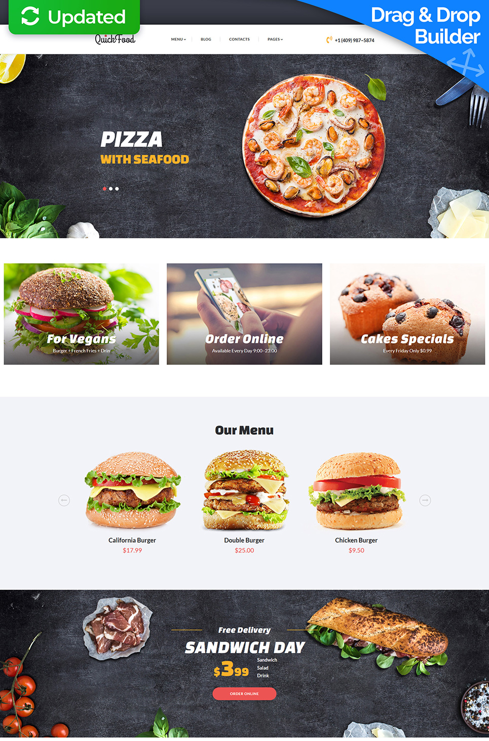 Fast Food Restaurant Responsive Moto CMS 3 Template New Screenshots BIG