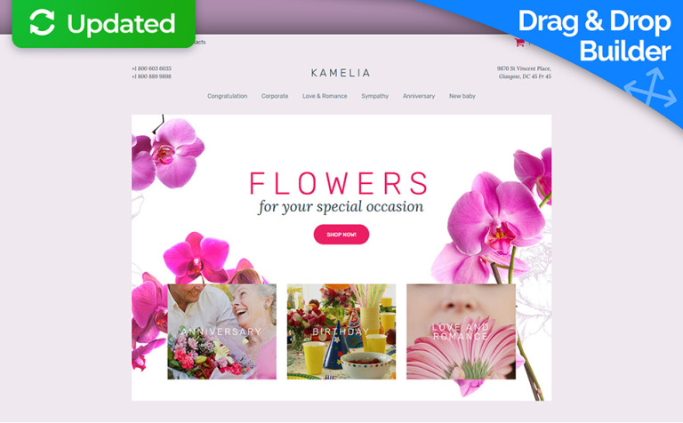 Flower Shop Bootstrap MotoCMS Ecommerce Theme Big Screenshot Flower Shop Responsive MotoCMS Ecommerce Template New Screenshots BIG