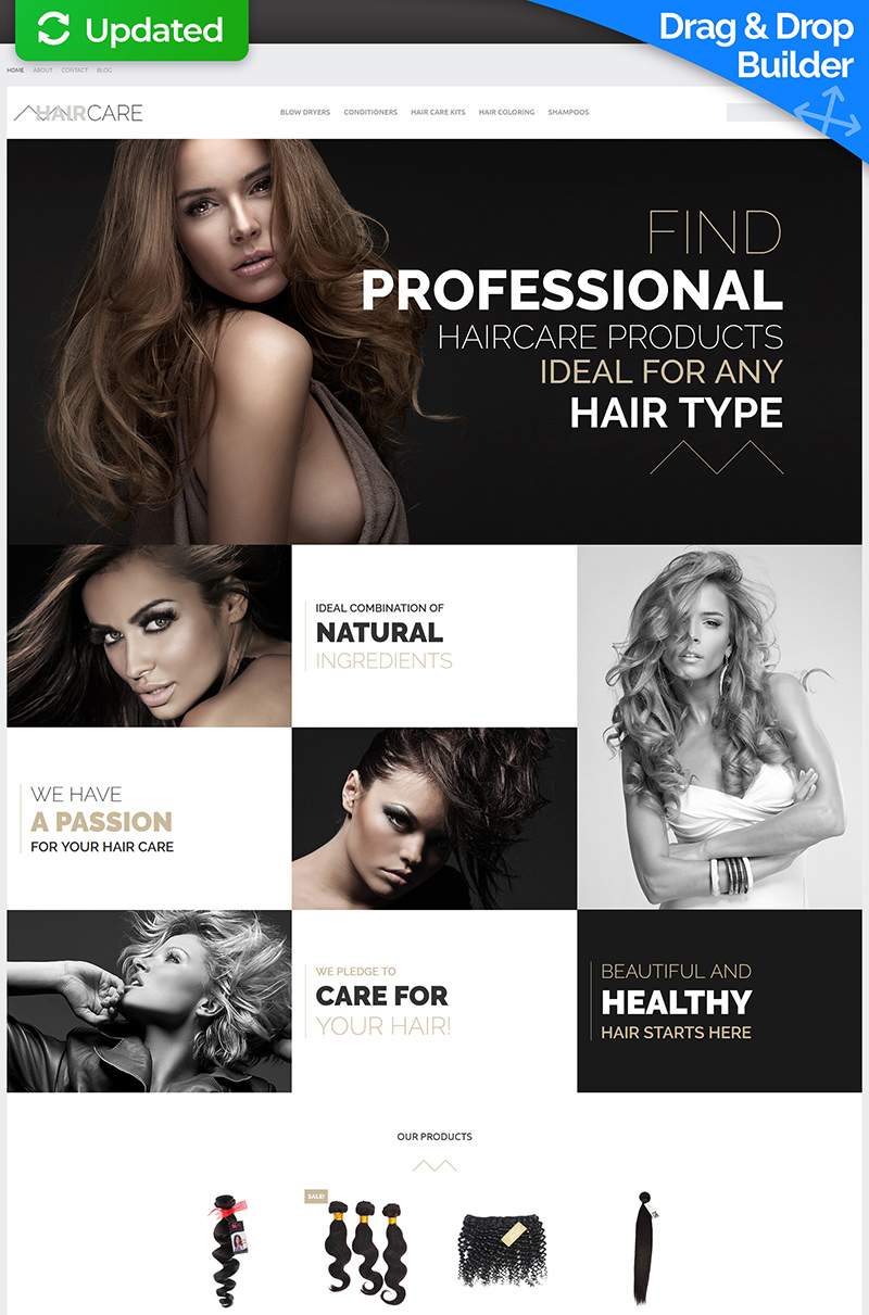 Hair Care - Professional Salon MotoCMS Ecommerce Template