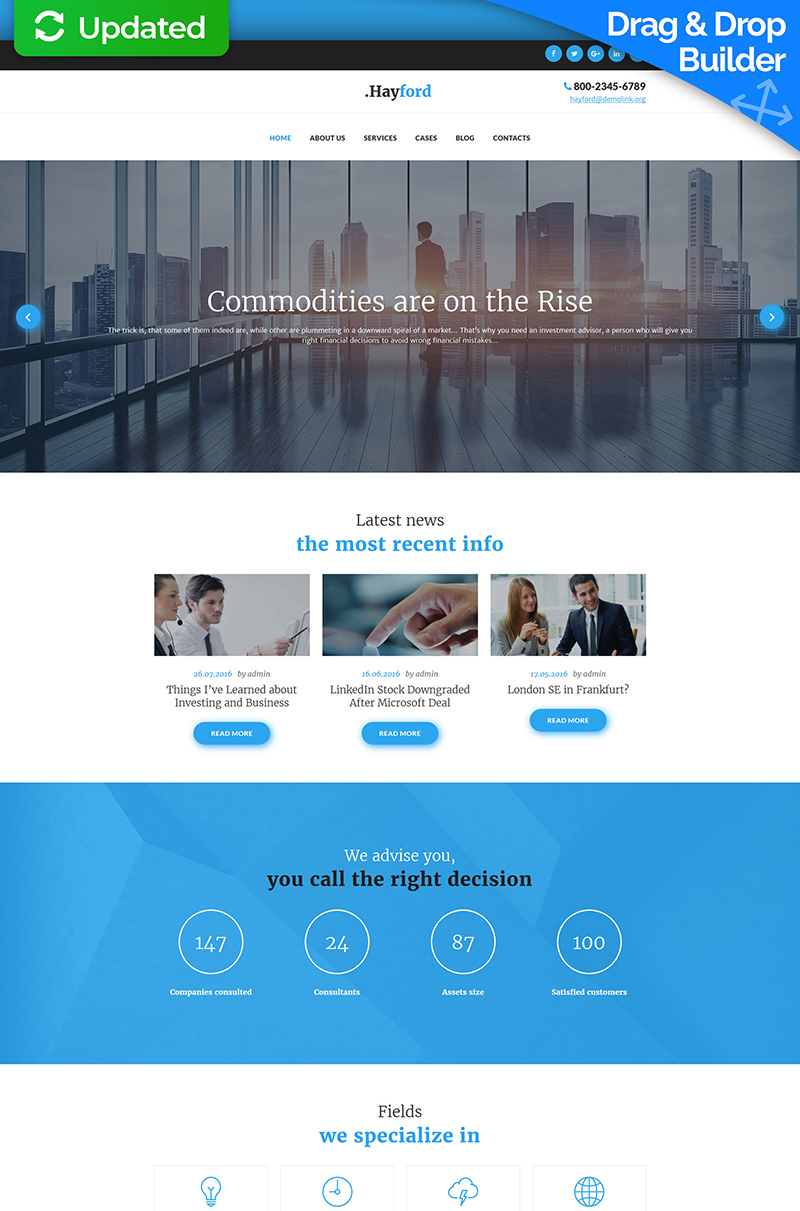 Investment Company Responsive Moto CMS 3 Template