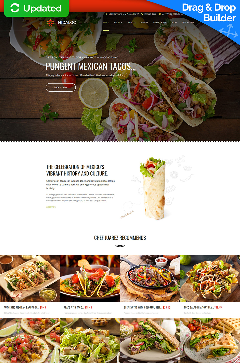 Mexican Restaurant Responsive Moto CMS 3 Template New Screenshots BIG