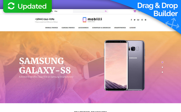 Mobile Store Responsive Bootstrap MotoCMS Ecommerce Template Big Screenshot Mobile Store Responsive MotoCMS Ecommerce Template New Screenshots BIG